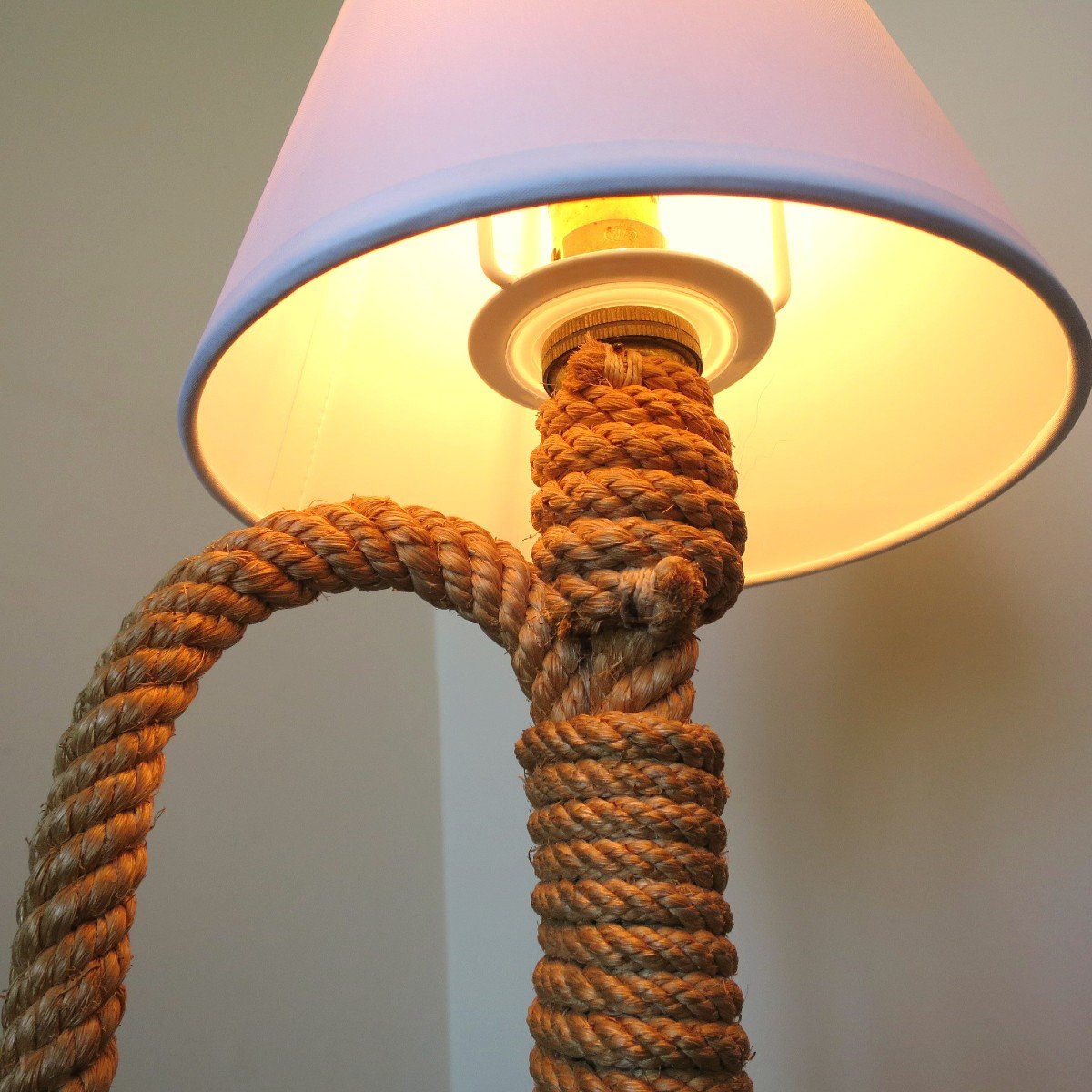 Audoux Minet Dlg Rope Lamp Circa 1950-photo-4