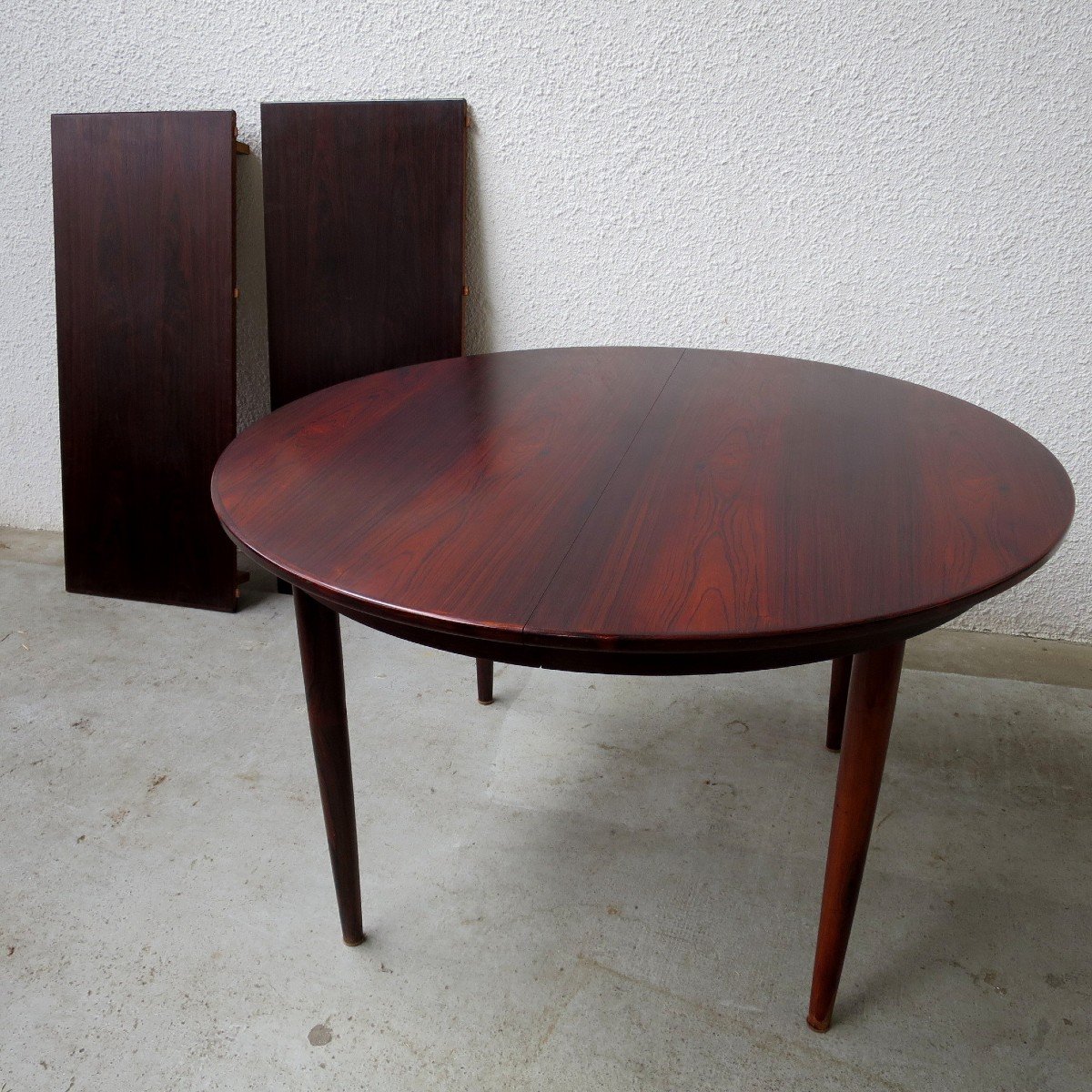 Vintage Scandinavian Extendable Round Table In Rio Rosewood By Skovmand And Andersen-photo-4