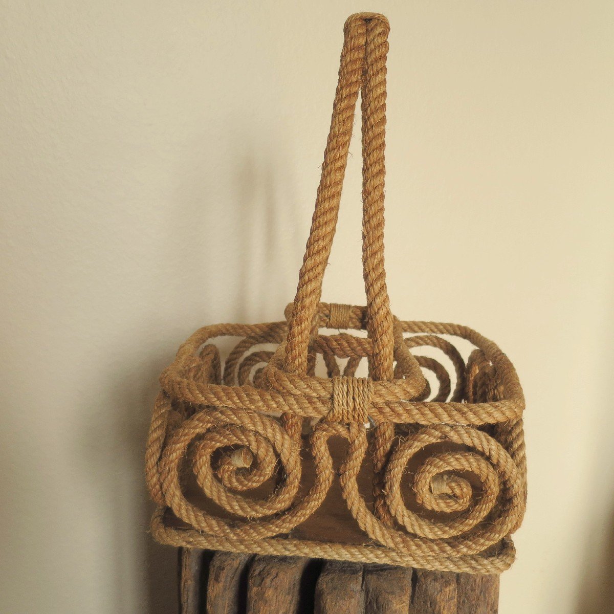 Rope Bottle Holder Audoux Minet Circa 1950-photo-3