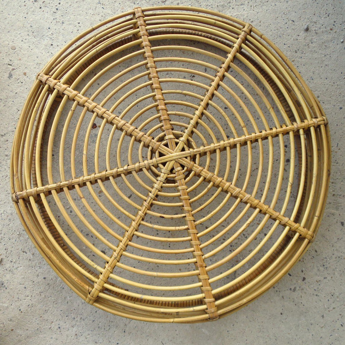 Nesting Tables In Rattan And Metal Circa 1950-photo-4