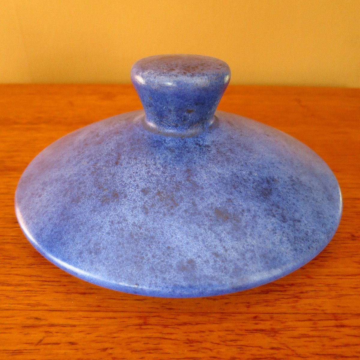 La Grange Aux Potiers Covered Pot In Blue Ceramic-photo-2