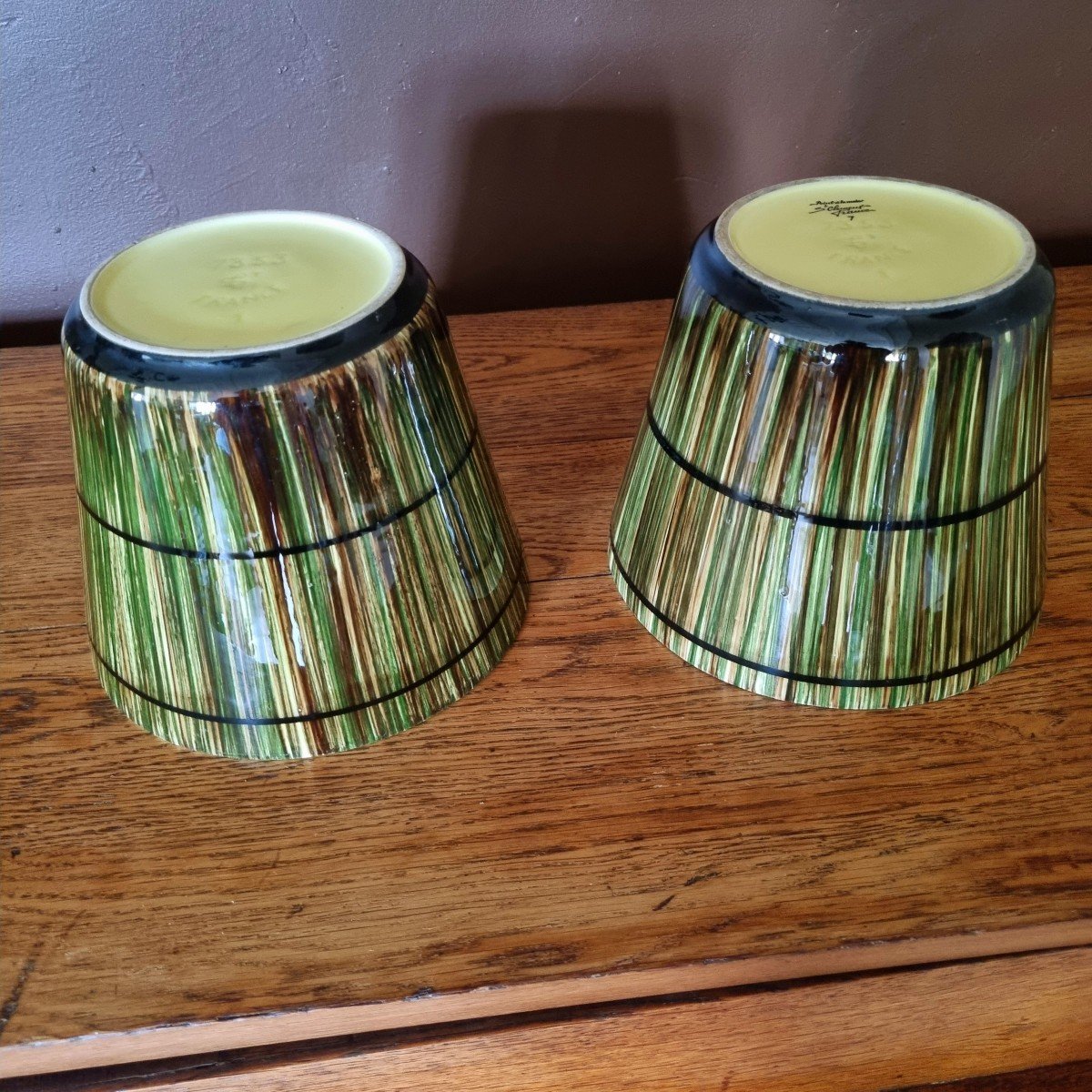 Pair Of Earthenware Plant Pots From Saint Clément Circa 1950-photo-3