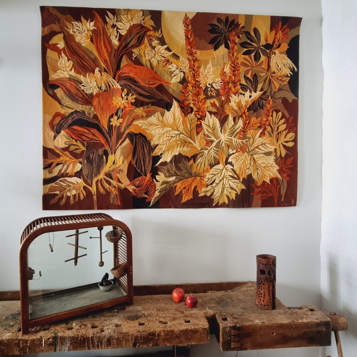 Hervé Lelong, Aubusson Tapestry, Robert Four Workshop Circa 1980-photo-8