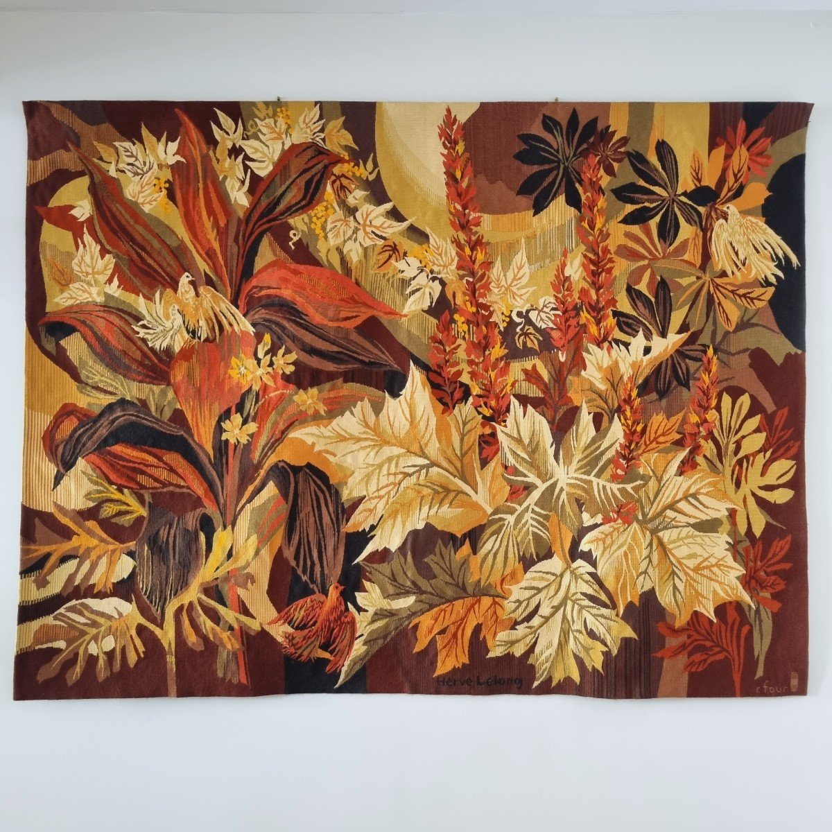 Hervé Lelong, Aubusson Tapestry, Robert Four Workshop Circa 1980