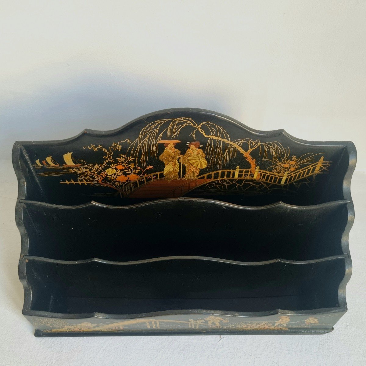 Napoleon III Letter Holder With Chinese Decor-photo-4