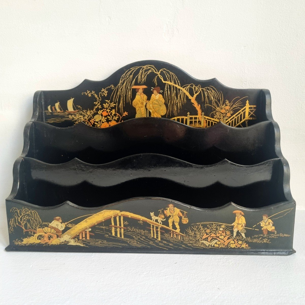 Napoleon III Letter Holder With Chinese Decor-photo-1