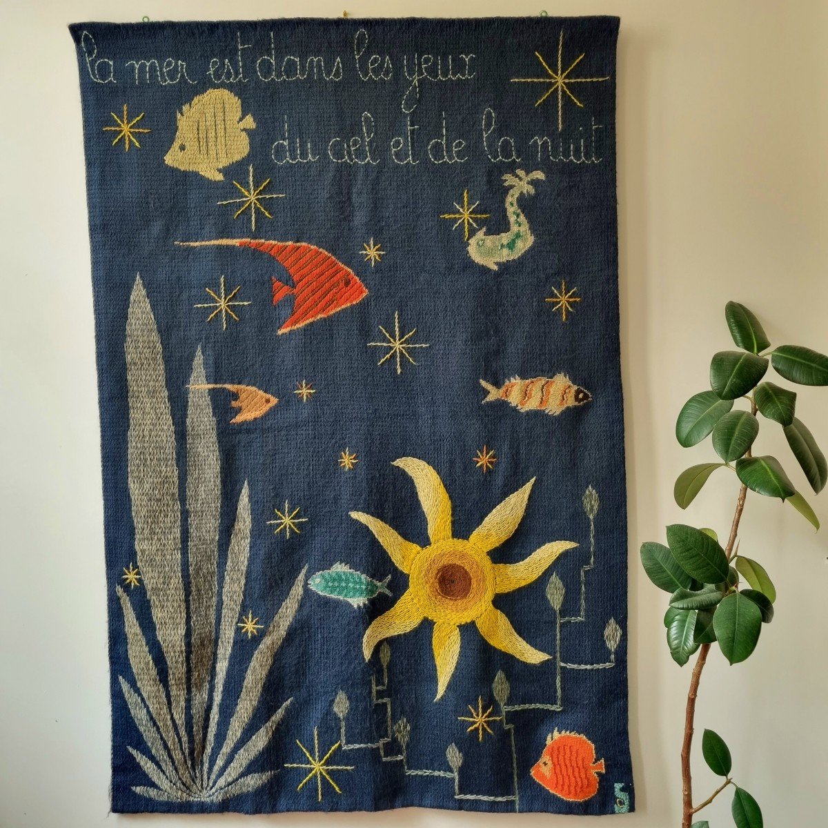 Tapestry, Hanging Homage To Paul Eluard, "the Sea Is In The Eyes Of The Sky And The Night", XX