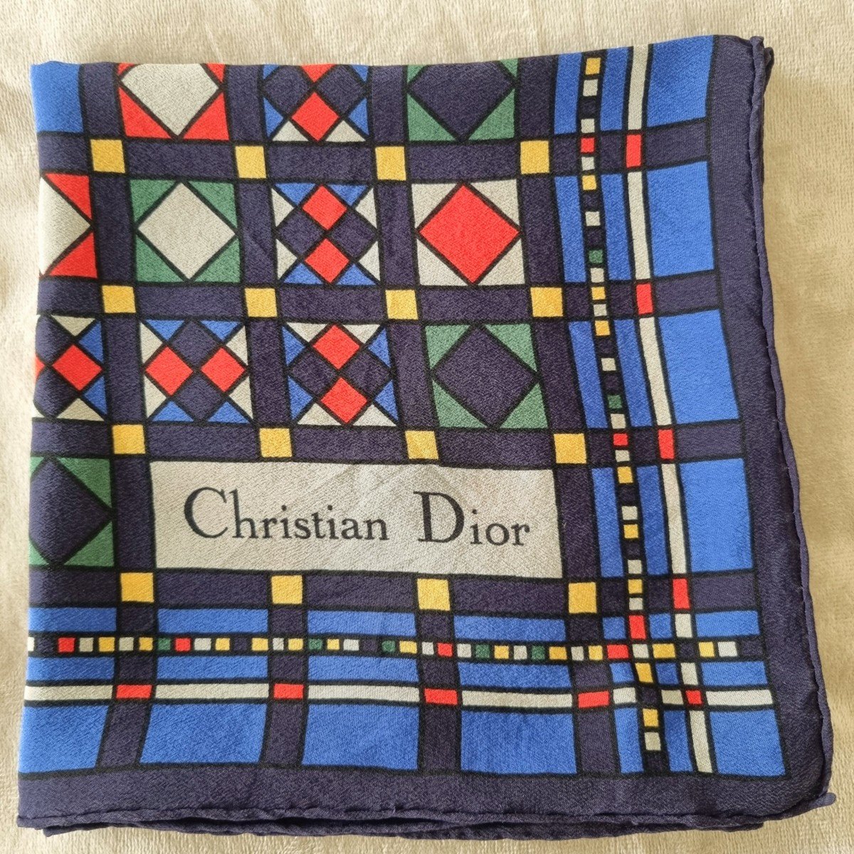 Foulard carré Christian Dior, vintage en soie