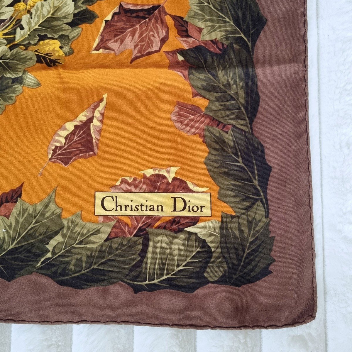 Foulard carré Christian Dior, vintage en soie-photo-2