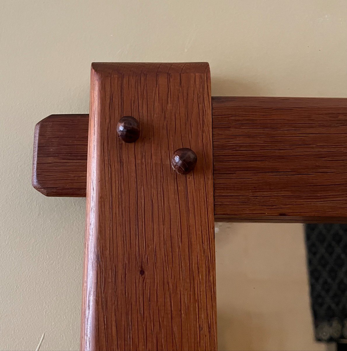 Brutalist Oak Mirror, Circa 1960-photo-3