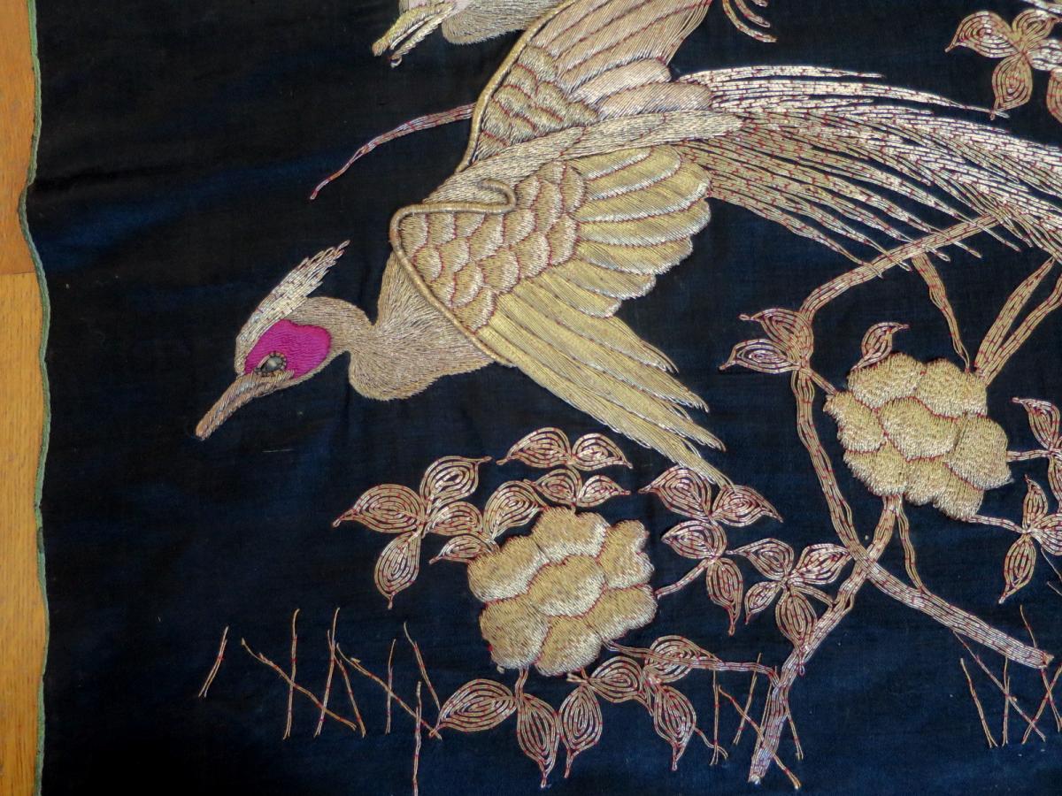 Broderie à décor d'oiseaux, Japon-photo-2