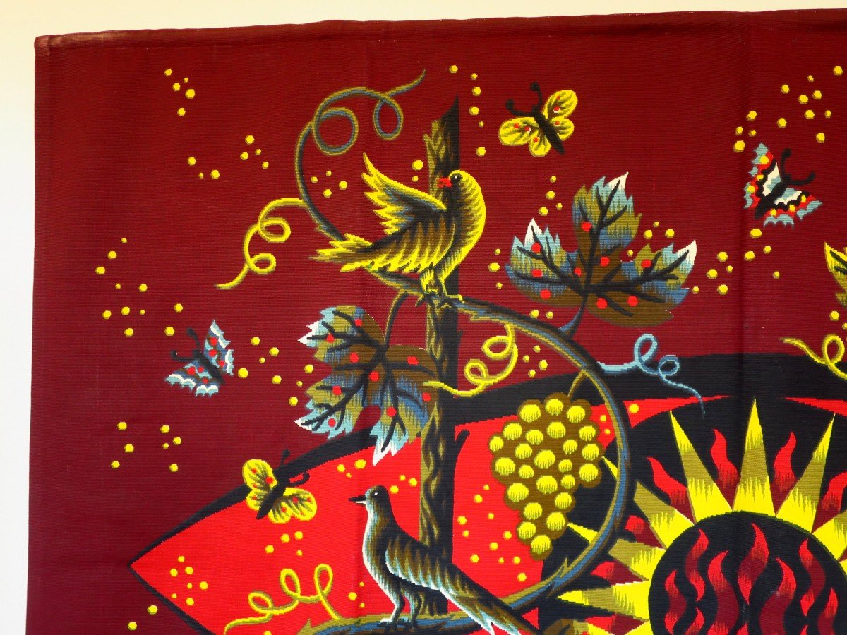 Printed Tapestry "the Sun And The Vine" By Jean Picart Le Doux-photo-3