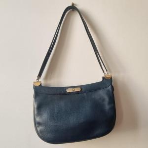 Sac bandoulière Christian Dior en cuir bleu marine vintage 