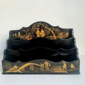 Napoleon III Letter Holder With Chinese Decor