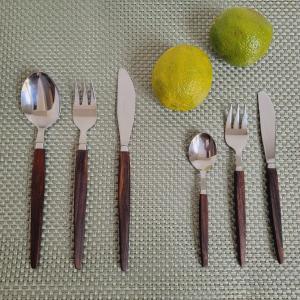 Scandinavian Rosewood And Stainless Steel Cutlery Set, Circa 1970, 75 Pieces In A Box