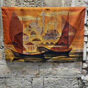 Louis Toffoli's "byzance" Screenprint Tapestry From The Robert Four Workshops