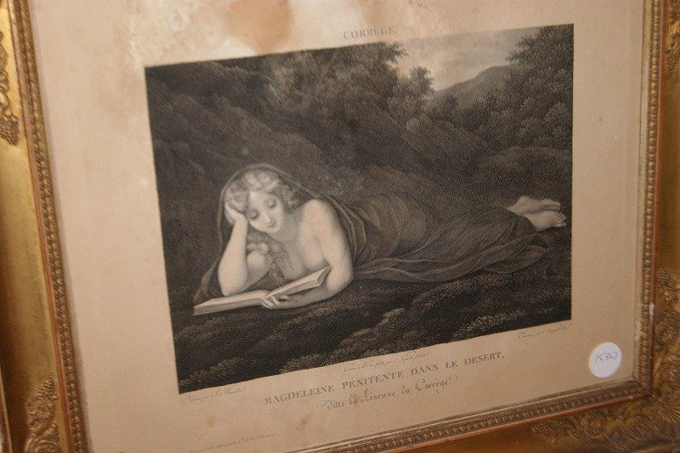 Beautiful Small French Print From The 1800s Depicting Nude Of A Lady-photo-2