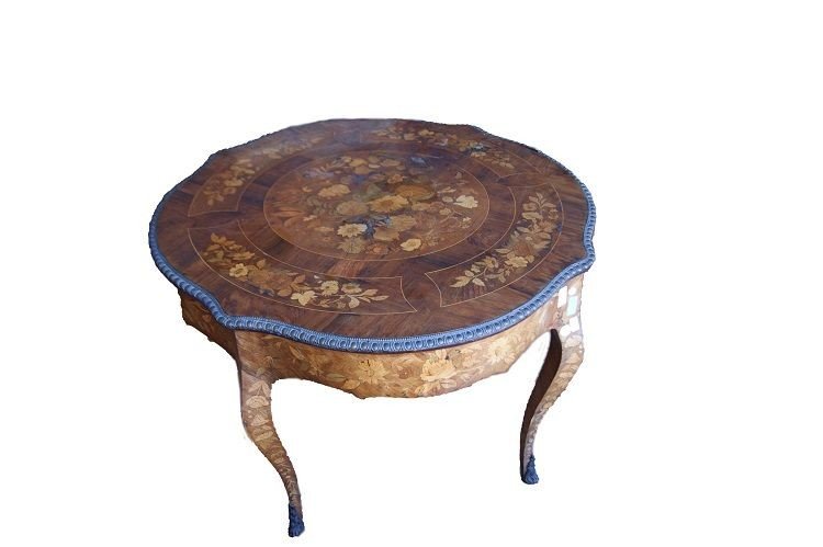 Superb Dutch Table From The 1700s Richly Inlaid-photo-2