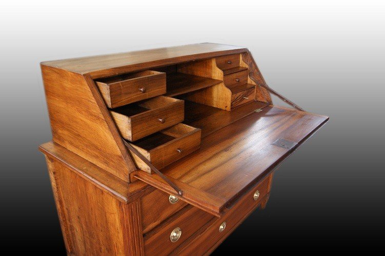 French Double Chest Of Drawers In Cherry Wood, Louis XVI Style From The 1700s-photo-4