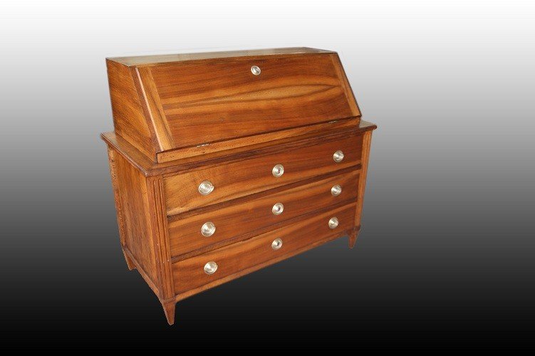 French Double Chest Of Drawers In Cherry Wood, Louis XVI Style From The 1700s
