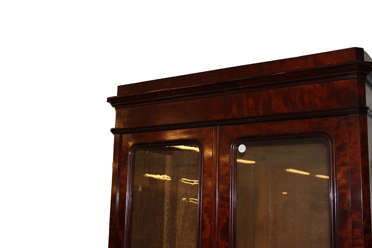 1800s French Mahogany Double-door Bookcase In Directory Style-photo-1