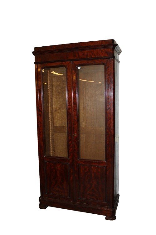 1800s French Mahogany Double-door Bookcase In Directory Style