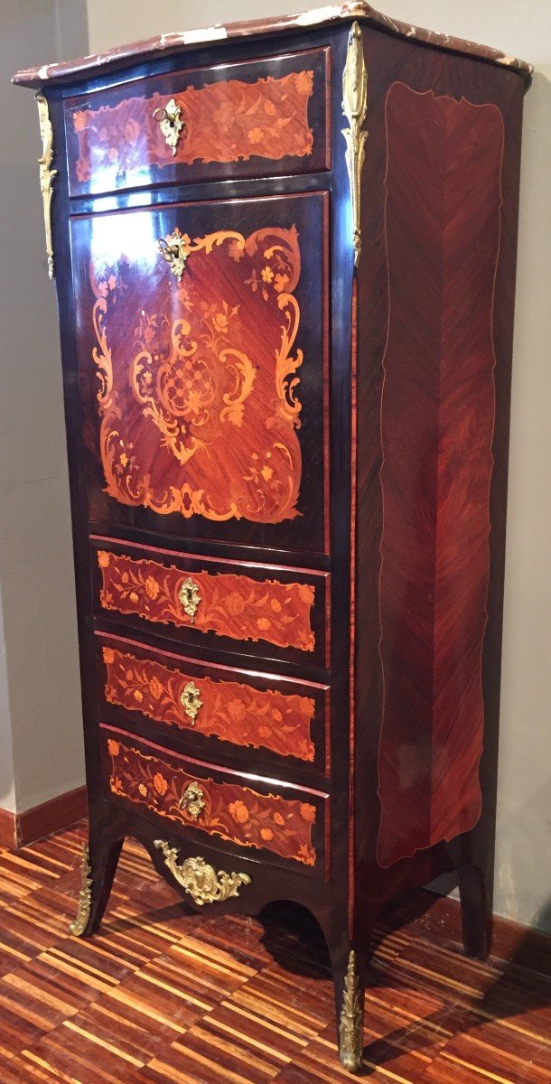 Secretary In Rosewood And Violet Wood Transition Style From The End Of The 1800s-photo-2