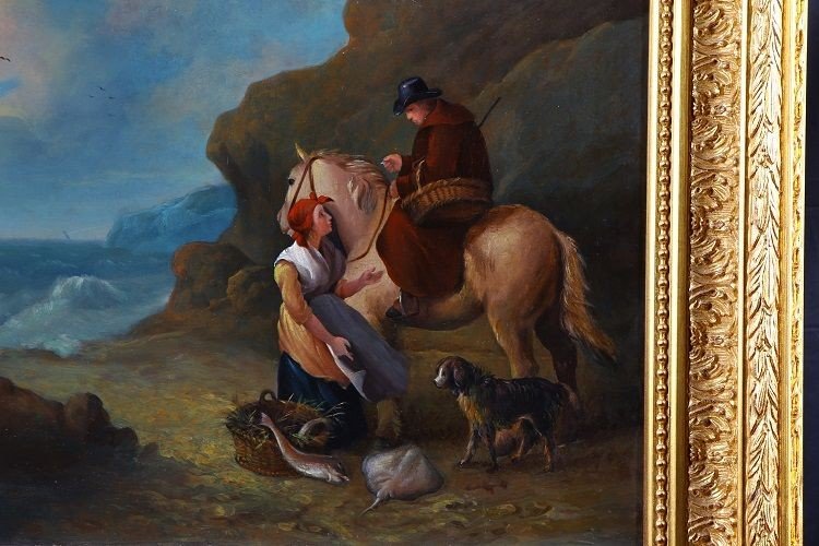 Huile Sur Toile Anglaise De l'école Morland George Des Années 1800-photo-3