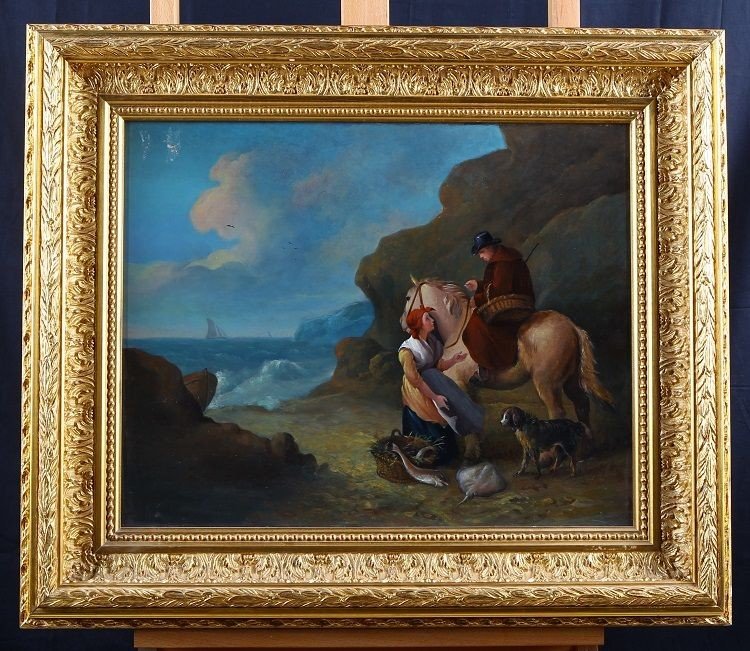 Huile Sur Toile Anglaise De l'école Morland George Des Années 1800