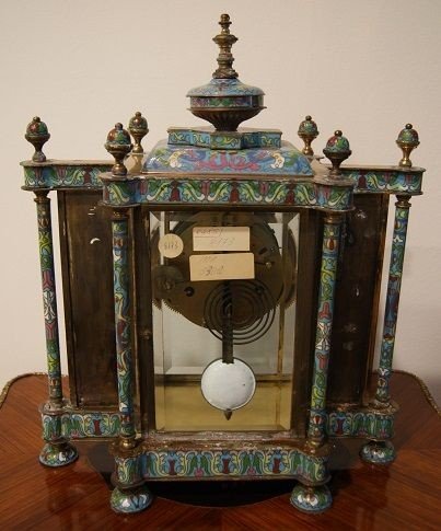 Horloge pendule Décorée Avec La Technique Du Cloisonné De 1900-photo-2