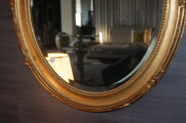 Miroir Ovale Horizontal Français Des Années 1800 Louis XV-photo-3