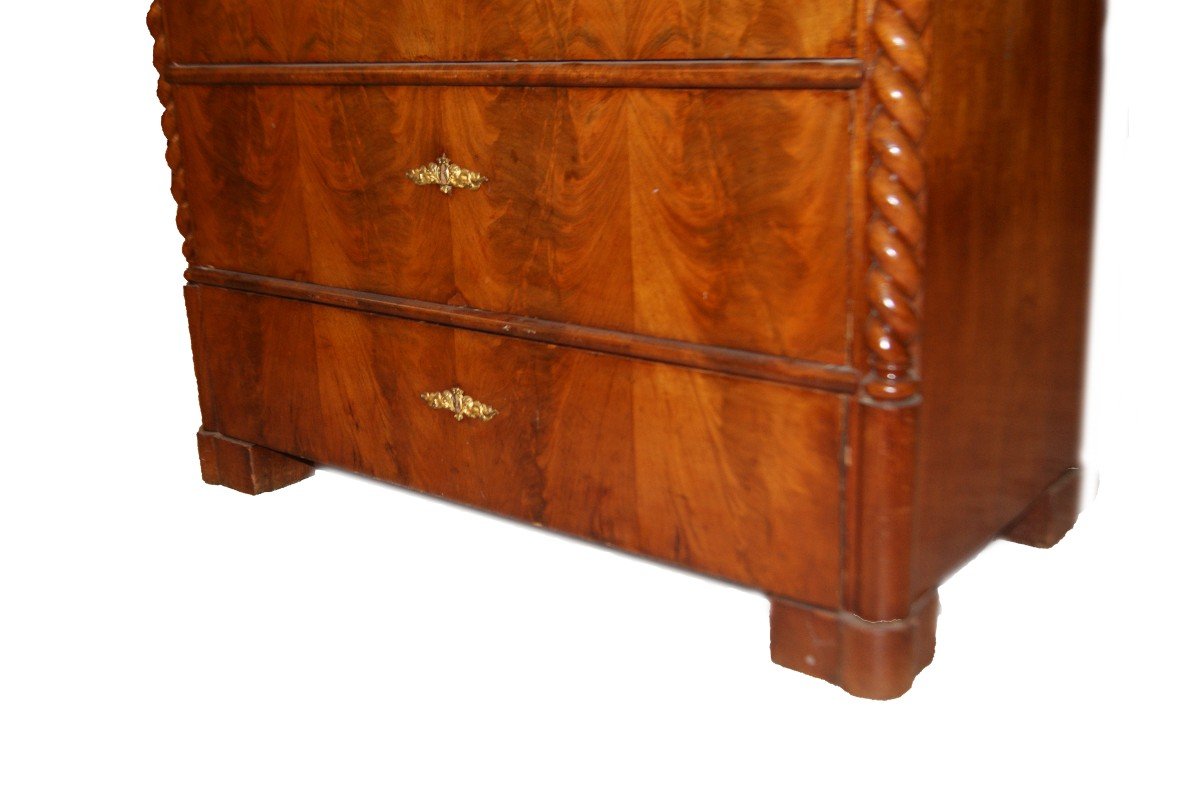 A Northern European Biedermeier-style Chest Of Drawers From The 1800s In Fine Mahogany Wood-photo-4