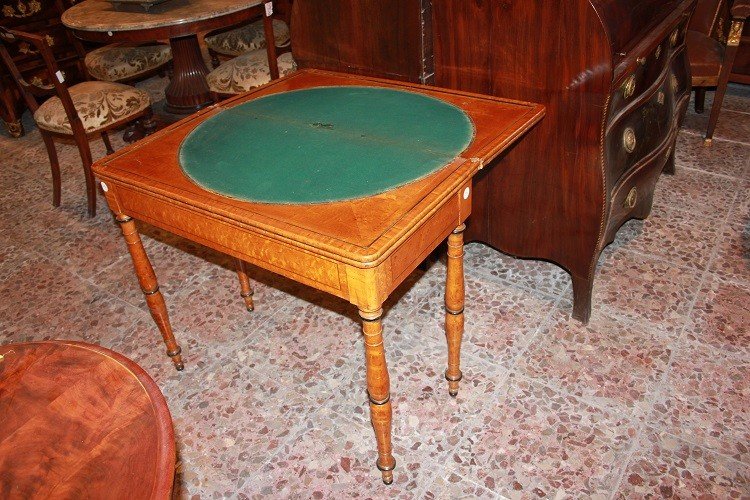 Table De Jeu De Style Sheraton Des Années 1800 En Bois d'érable-photo-4