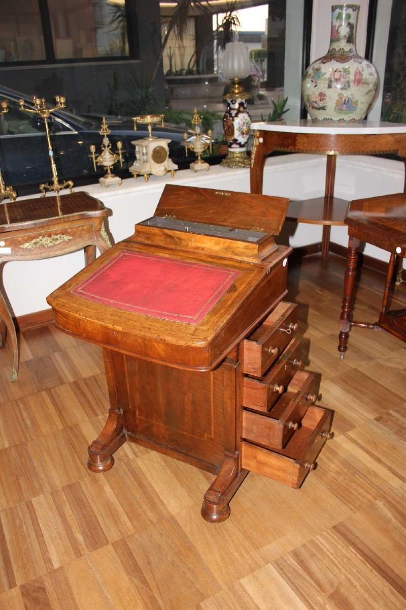 English Victorian-style Travel Davenport Writing Desk From The Second Half Of The 1800s-photo-3