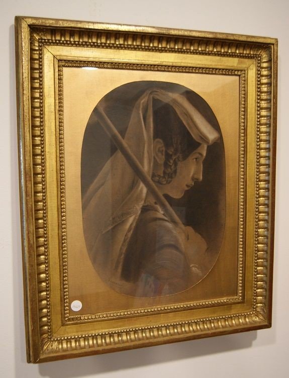 Pastel From The 1800s Representing A Woman - Signed