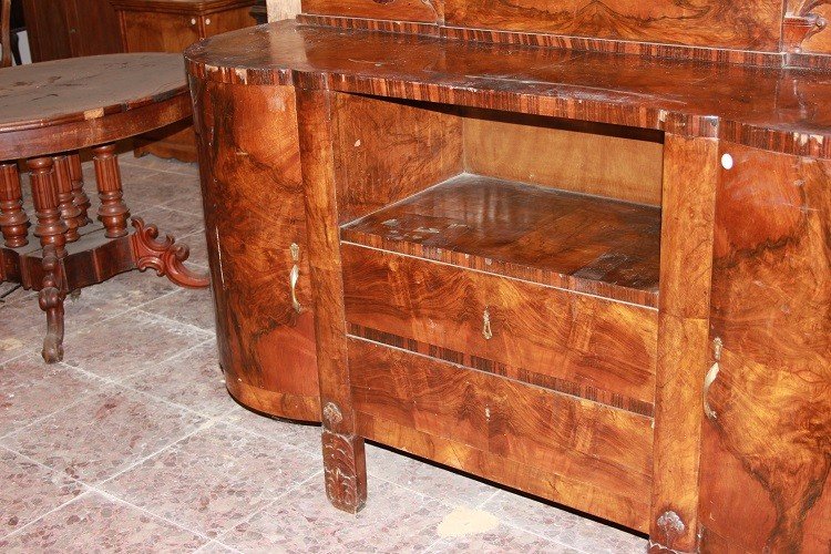 French Liberty-style Walnut Burlwood Sideboard From The First Half Of The 1900s-photo-3