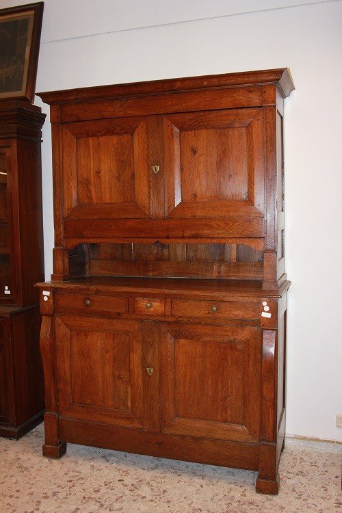 Large Double-bodied Empire-style Sideboard From The Early 1800s In Oak Wood