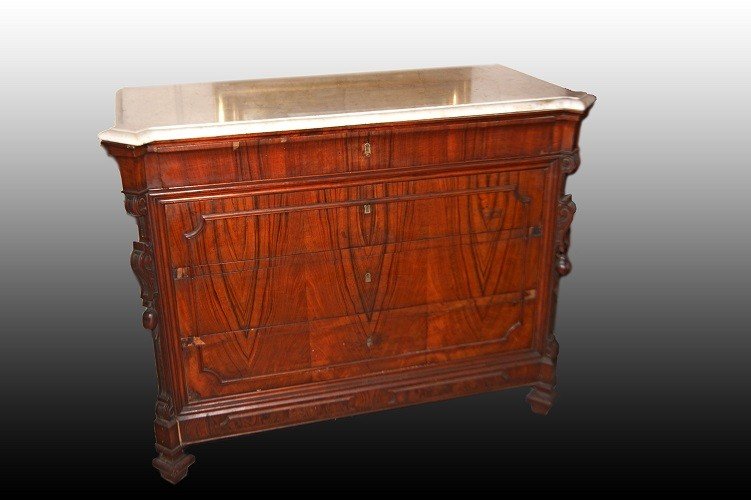 A Pair Of Beautiful Italian Dressers From The 1800s In Louis Philippe Style, Made Of Rosewood