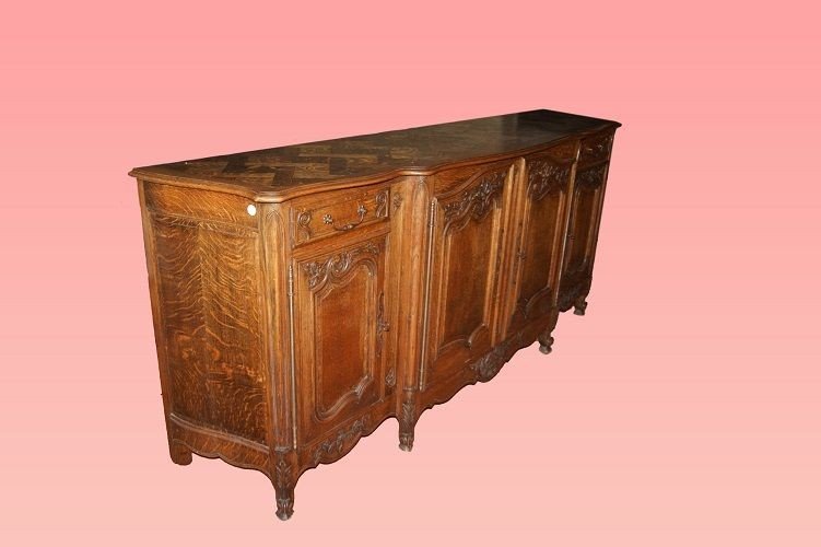 Large 19th-century Provençal Sideboard With Oak Wood Carvings-photo-3