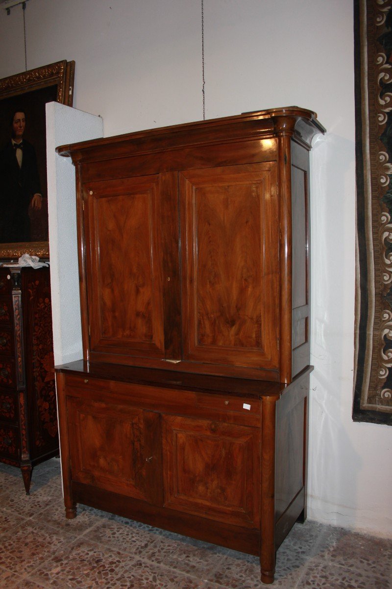 French Early 19th Century Louis Philippe Style Walnut Wood Sideboard-photo-2