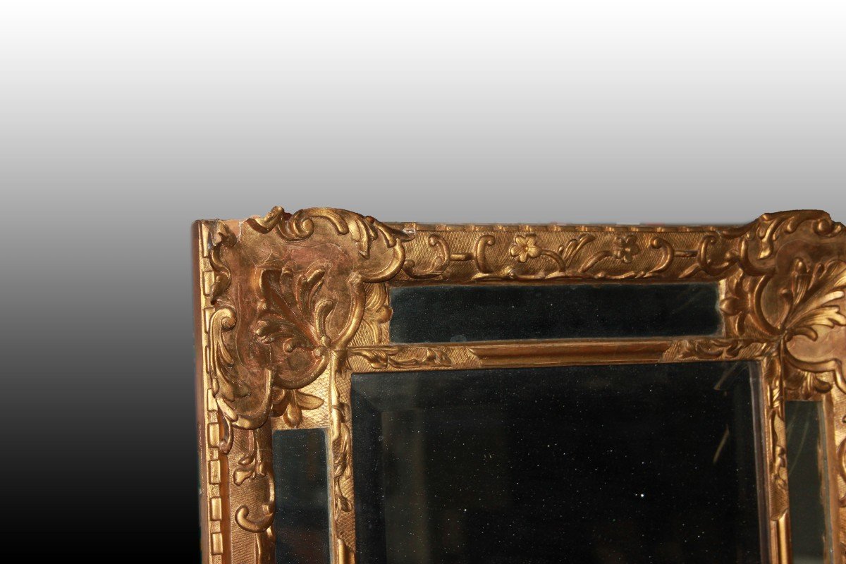 Lovely 19th-century French Mirror, Louis XVI Style, Gilded With Gold Leaf-photo-2