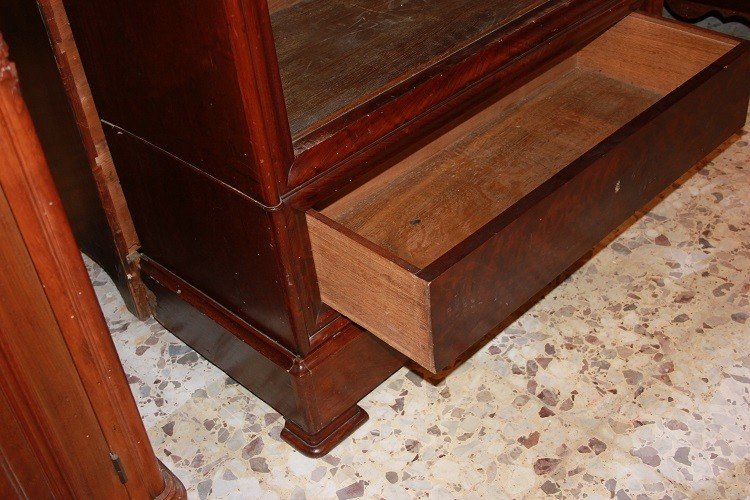 Directoire-style One-door Wardrobe In Mahogany Wood And Mahogany Feather, 19th Century-photo-2