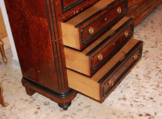 French Louis Philippe Style Secretary From The 19th Century In Burl Maple-photo-4