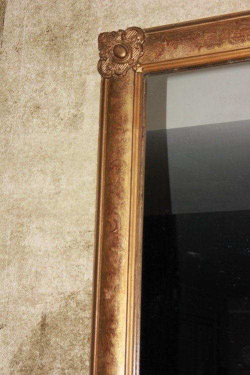 French Symmetrical Mirror From The Second Half Of The 19th Century, Louis XVI Style, In Gilded -photo-4