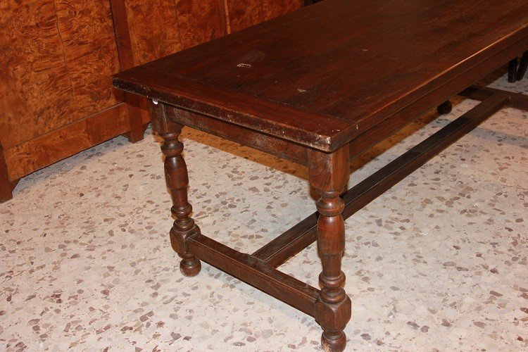 Grande Table Rustique Française Du Début Du XIXe Siècle En Bois De Châtaignier-photo-3