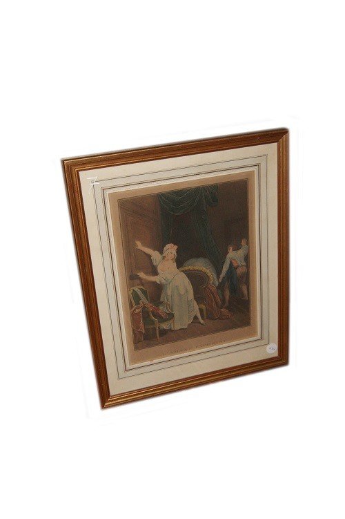 A Pair Of Beautiful Late 19th-century French Color Prints Depicting Indoor Scenes With Male -photo-4