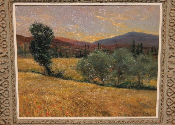 Spanish Oil On Canvas From The Early 1900s Depicting A Countryside Landscape, Signed By Agapito-photo-2