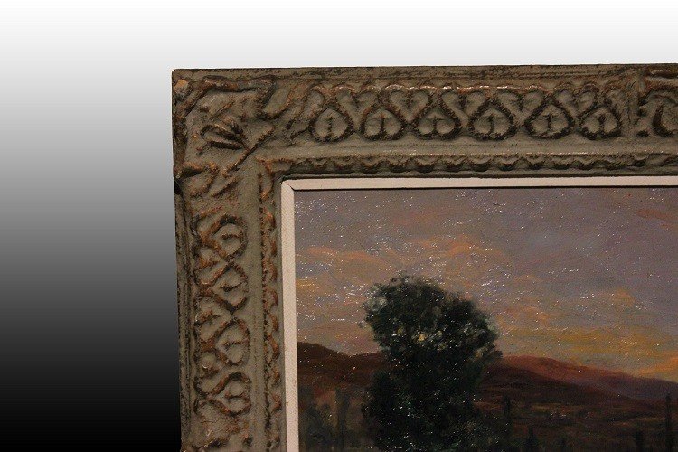 Spanish Oil On Canvas From The Early 1900s Depicting A Countryside Landscape, Signed By Agapito-photo-4