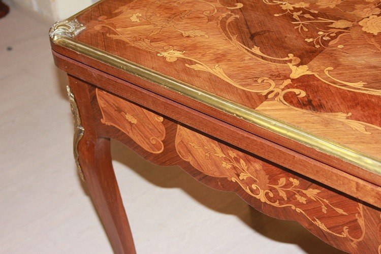  Charming French Game Table From The Second Half Of The 19th Century, Louis XV Style-photo-4