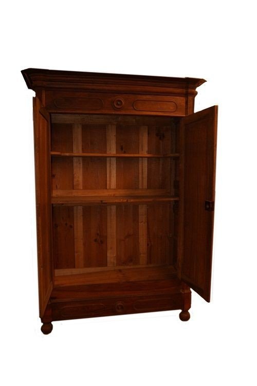 Large French Wardrobe From The First Half Of The 19th Century, Louis Philippe Style, In Walnut-photo-1